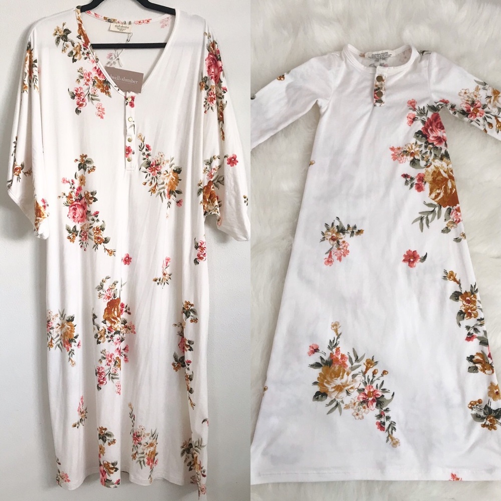 Dwell and Slumber Mae Bundle Caftan and Baby Gown